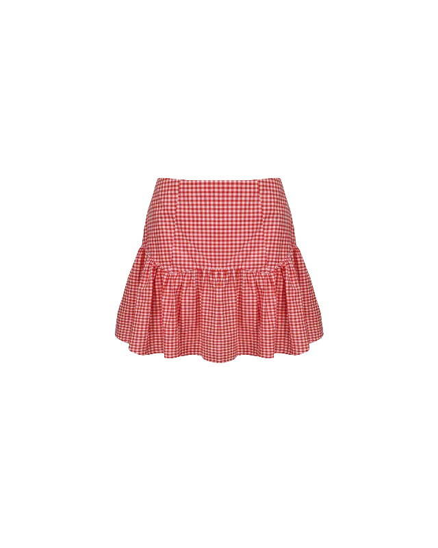 TRULLI MINI SKIRT RED GINGHAM