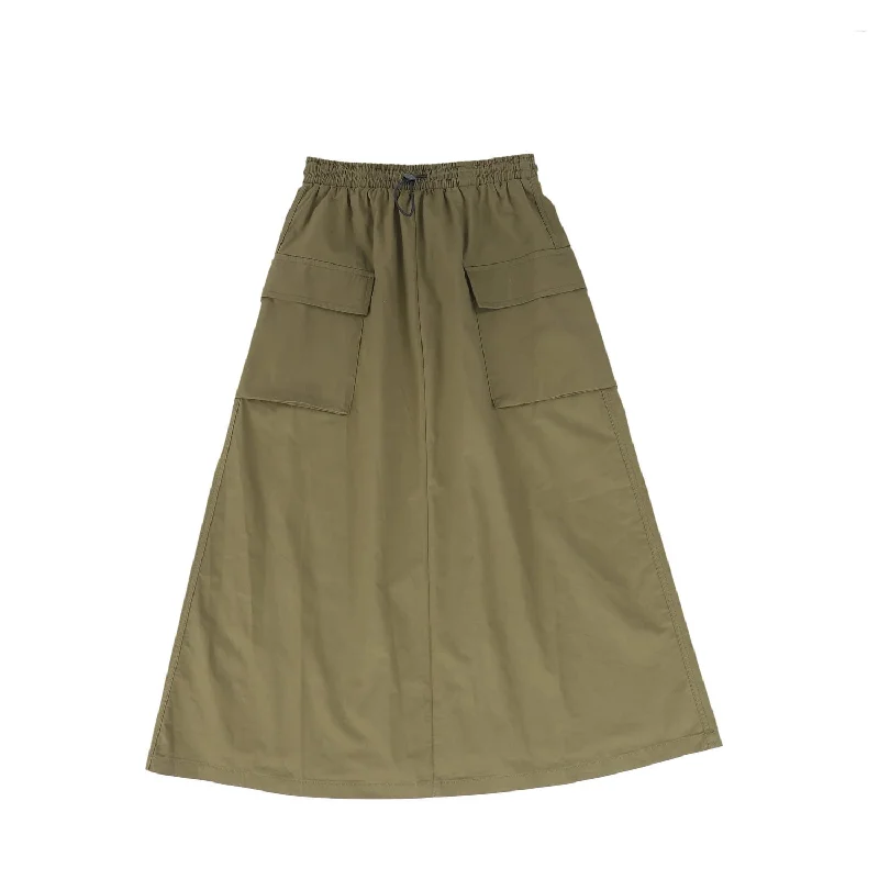 Vibe Olive Bicky Poplin Pocket Skirt