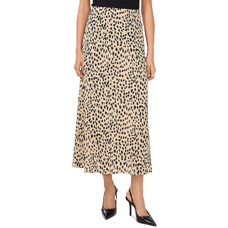 Womens Midi Elastic Waist Midi Skirt