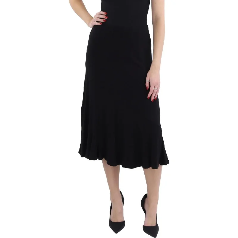 Womens Office Mid-Calf Midi Skirt