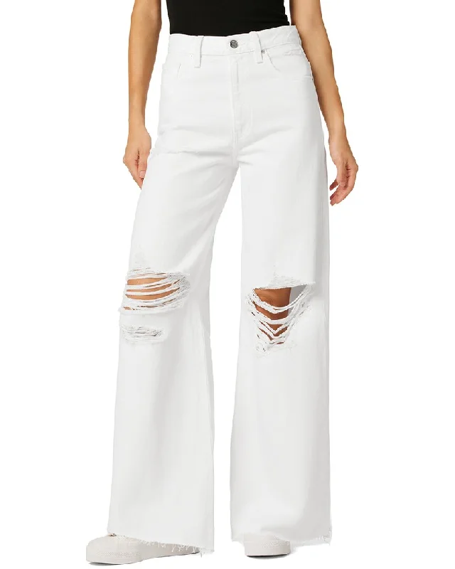 HUDSON Jeans James High-Rise Wide Leg Dest. White Jean