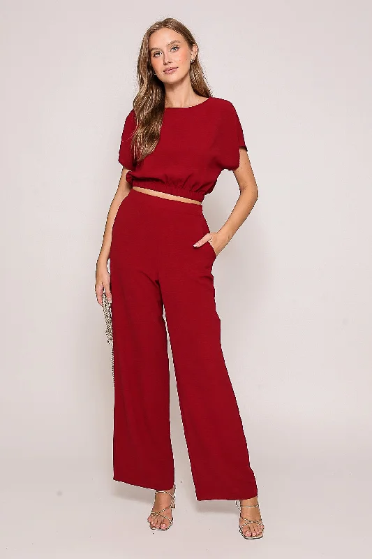 Market Find Pants- Burgundy