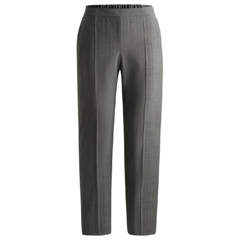 Regular-fit trousers in striped wool