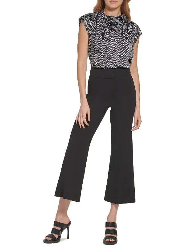 Womens High Rise Ankle Wide Leg Pants