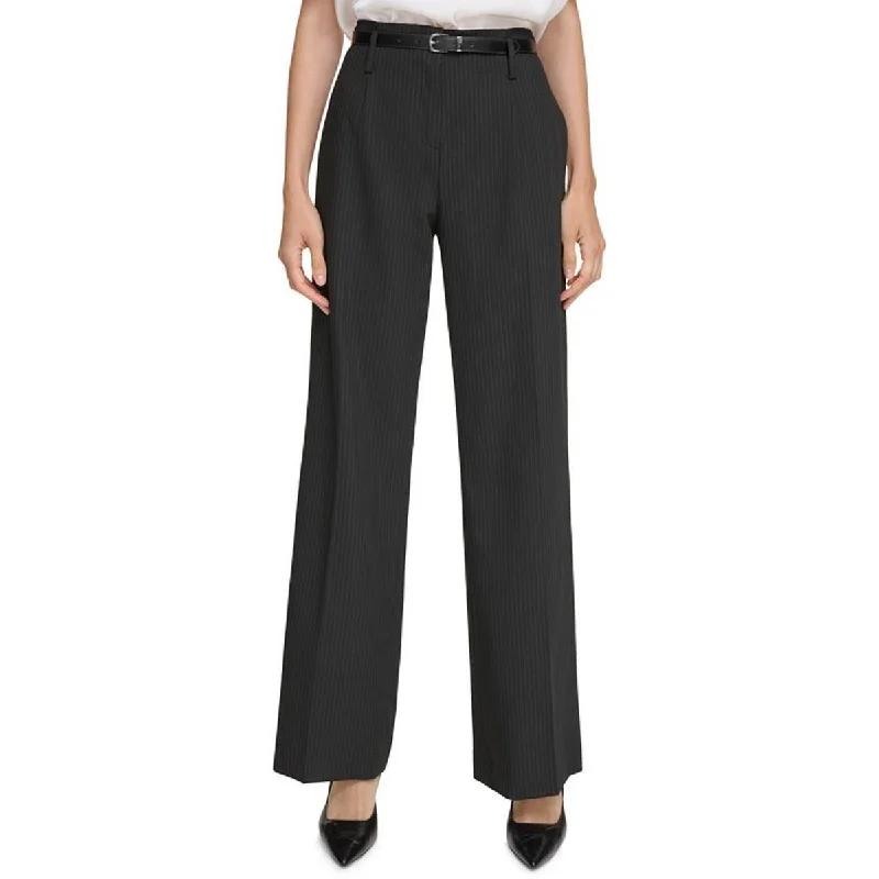 Womens High Rise Belted Trouser Pants