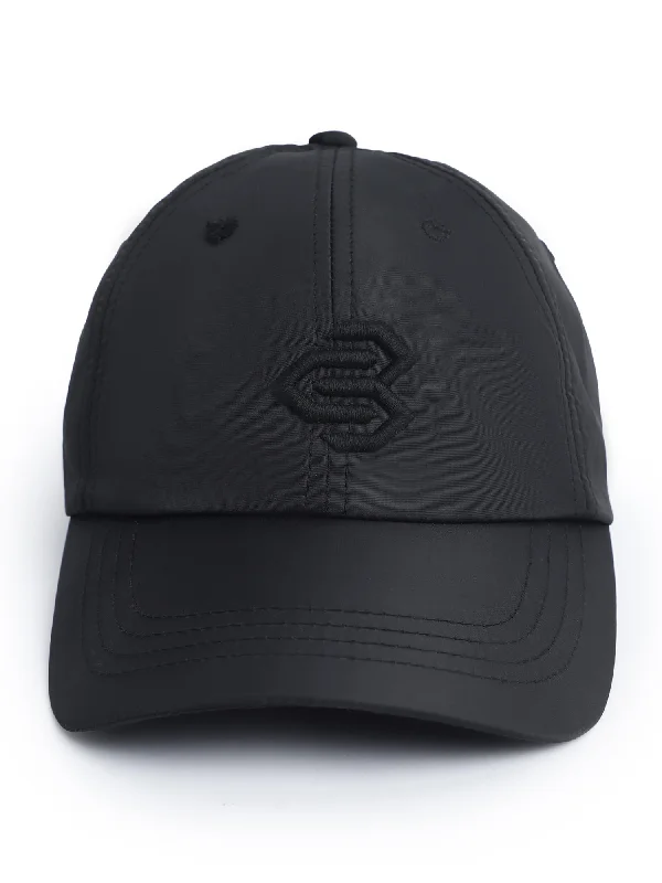 Men Black Embroidered Cap