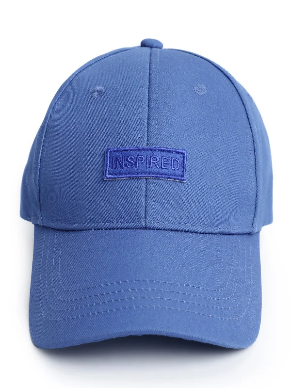 Men Royal Blue Embroidered Cap