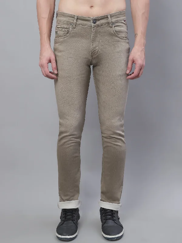 Men's Ultra Narrow fit No Fade Beige  Jeans