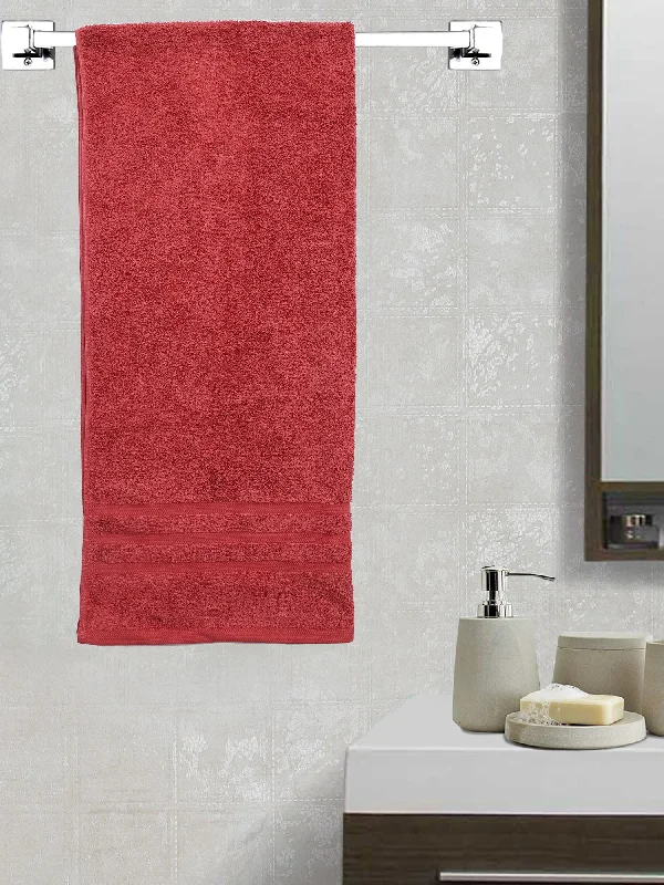 Unisex Red Basic Terry Bath Towel